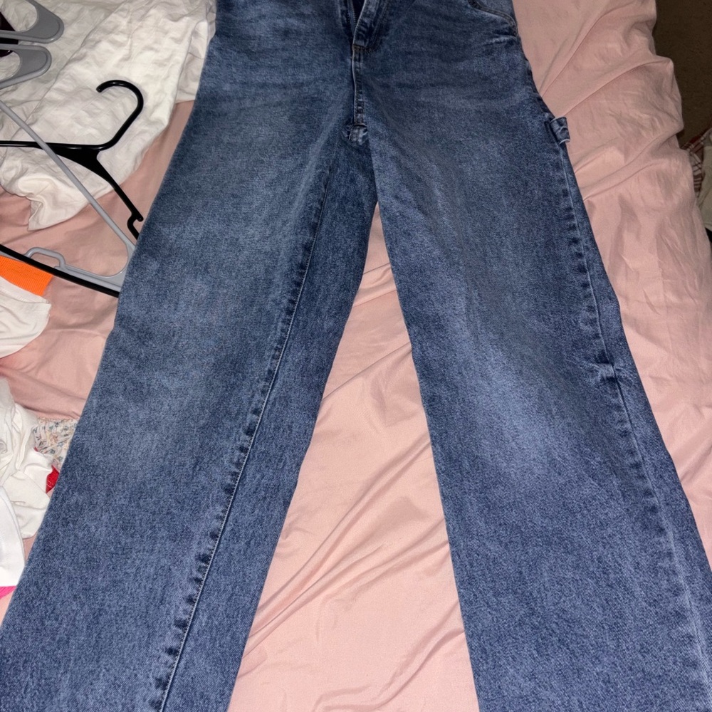Cotton On Blue Flare Wide Leg Jeans